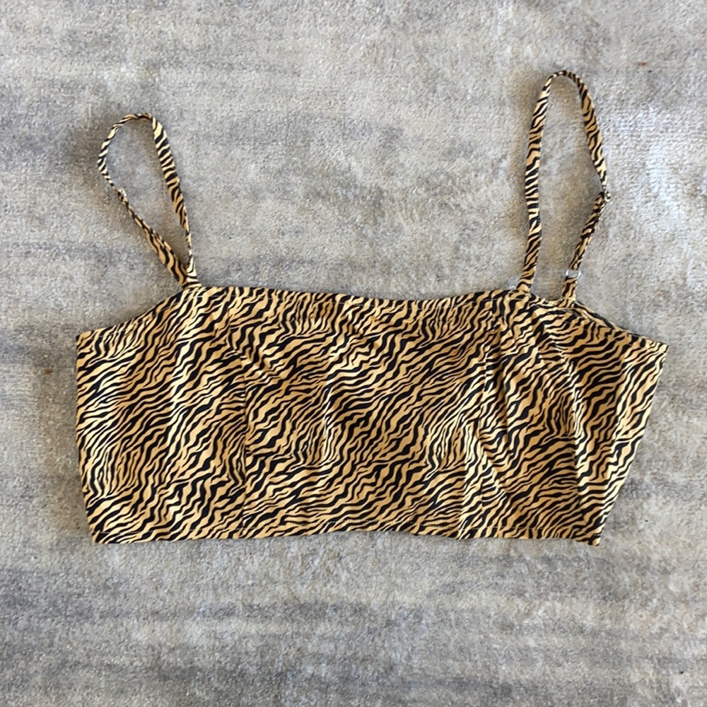 Topshop tiger crop top